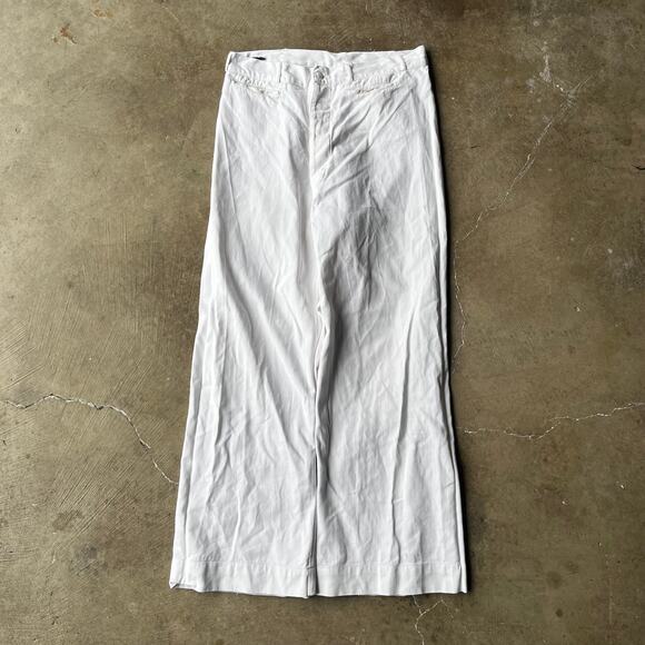 VINTAGE 60S NAVY SAILOR SEAFARER FLARED PANTS DUNGAREES MILITARY FITS 30X29 - Picture 1 of 7